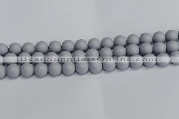 CSB1694 15.5 inches 12mm round matte shell pearl beads wholesale