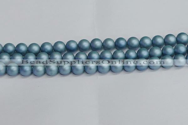 CSB1714 15.5 inches 12mm round matte shell pearl beads wholesale