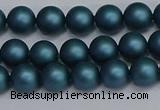 CSB1730 15.5 inches 4mm round matte shell pearl beads wholesale