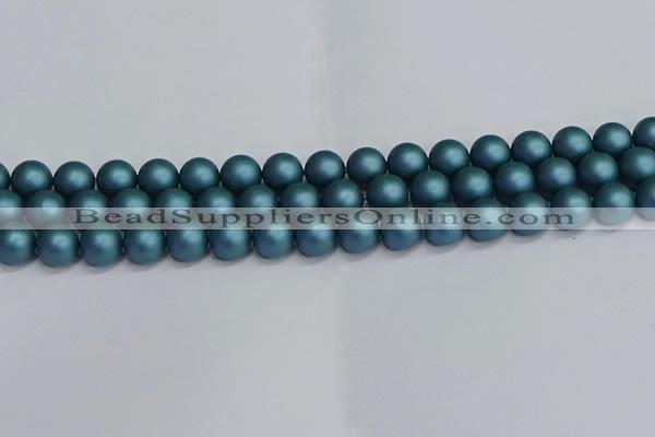 CSB1733 15.5 inches 10mm round matte shell pearl beads wholesale