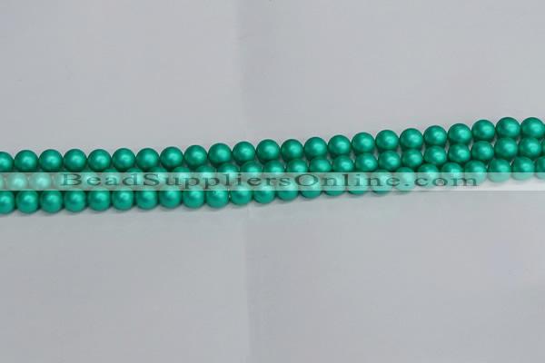 CSB1750 15.5 inches 4mm round matte shell pearl beads wholesale