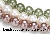 CSB18 16 inches 10mm round shell pearl beads Wholesale