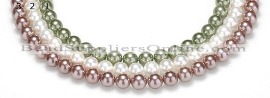 CSB18 16 inches 10mm round shell pearl beads Wholesale