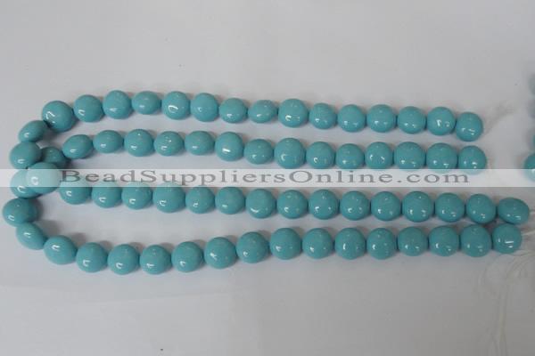 CSB183 15.5 inches 12mm flat round shell pearl beads wholesale