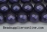 CSB1893 15.5 inches 10mm faceted round matte shell pearl beads