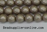 CSB1901 15.5 inches 6mm faceted round matte shell pearl beads