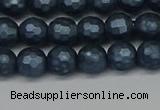 CSB1971 15.5 inches 6mm faceted round matte shell pearl beads