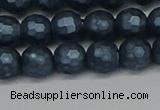 CSB1972 15.5 inches 8mm faceted round matte shell pearl beads