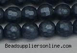 CSB1973 15.5 inches 10mm faceted round matte shell pearl beads