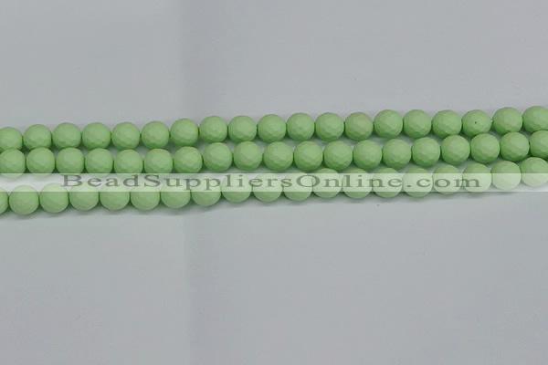 CSB1991 15.5 inches 6mm faceted round matte shell pearl beads