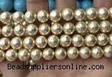 CSB2119 15.5 inches 14mm ball shell pearl beads wholesale