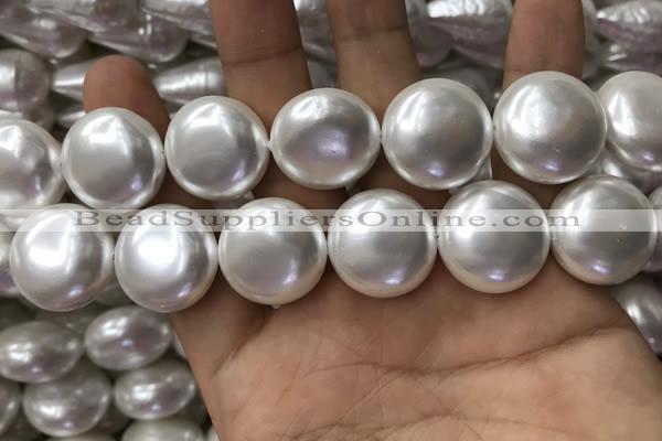 CSB2130 15.5 inches 20mm flat round shell pearl beads wholesale