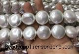 CSB2131 15.5 inches 25mm flat round shell pearl beads wholesale