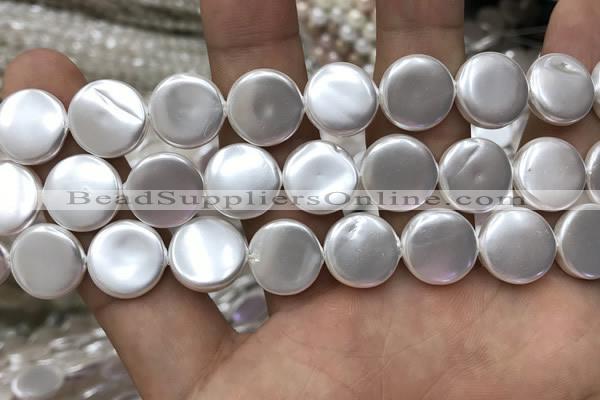 CSB2139 15.5 inches 16mm coin shell pearl beads wholesale