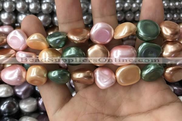 CSB2158 15.5 inches 14*14mm - 15*15mm baroque mixed shell pearl beads