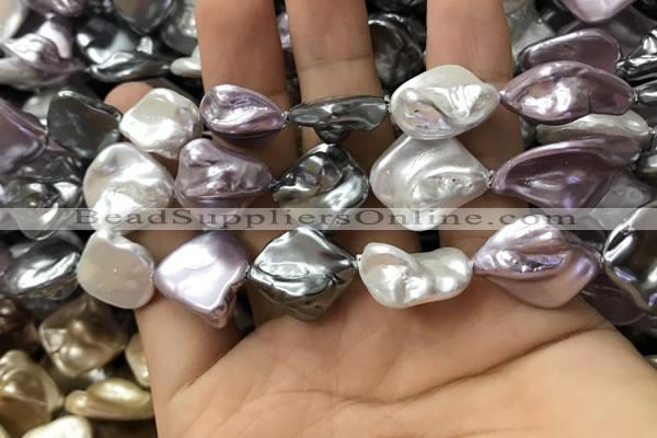 CSB2167 15.5 inches 16*16mm - 18*20mm baroque mixed shell pearl beads