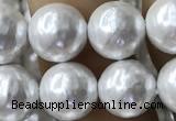 CSB2184 15.5 inches 6mm ball shell pearl beads wholesale