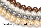 CSB22 16 inches 8mm round shell pearl beads Wholesale