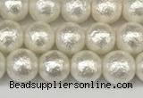 CSB2201 15.5 inches 6mm round wrinkled shell pearl beads wholesale