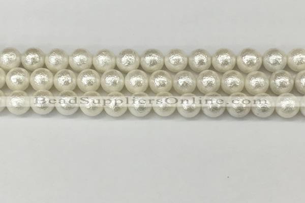 CSB2202 15.5 inches 8mm round wrinkled shell pearl beads wholesale