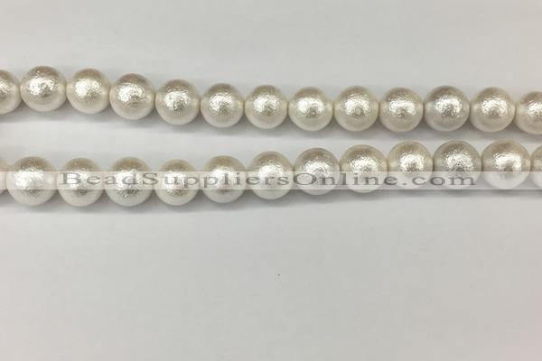 CSB2204 15.5 inches 12mm round wrinkled shell pearl beads wholesale