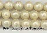 CSB2210 15.5 inches 4mm round wrinkled shell pearl beads wholesale