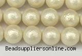 CSB2211 15.5 inches 6mm round wrinkled shell pearl beads wholesale