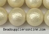 CSB2214 15.5 inches 12mm round wrinkled shell pearl beads wholesale