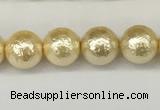 CSB2221 15.5 inches 6mm round wrinkled shell pearl beads wholesale