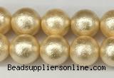 CSB2222 15.5 inches 8mm round wrinkled shell pearl beads wholesale