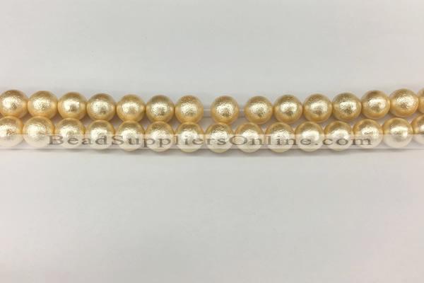 CSB2222 15.5 inches 8mm round wrinkled shell pearl beads wholesale