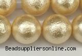 CSB2225 15.5 inches 14mm round wrinkled shell pearl beads wholesale