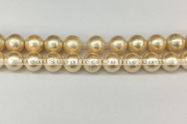 CSB2226 15.5 inches 16mm round wrinkled shell pearl beads wholesale