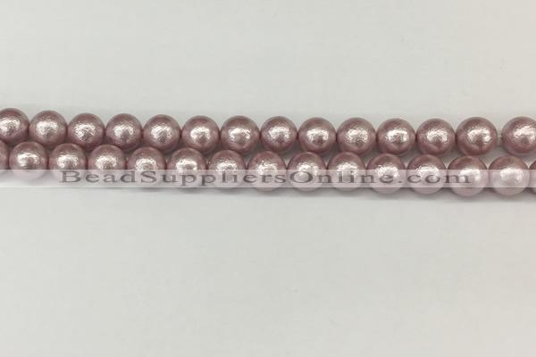 CSB2242 15.5 inches 8mm round wrinkled shell pearl beads wholesale