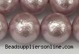 CSB2246 15.5 inches 16mm round wrinkled shell pearl beads wholesale