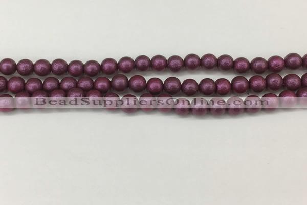 CSB2251 15.5 inches 6mm round wrinkled shell pearl beads wholesale