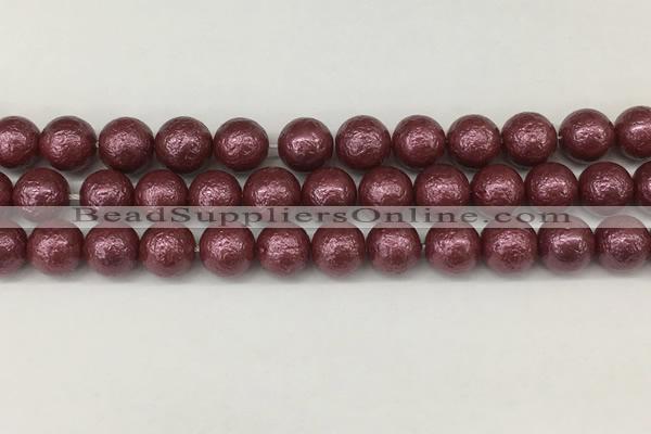 CSB2263 15.5 inches 10mm round wrinkled shell pearl beads wholesale