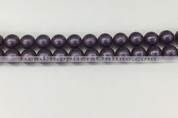 CSB2273 15.5 inches 10mm round wrinkled shell pearl beads wholesale