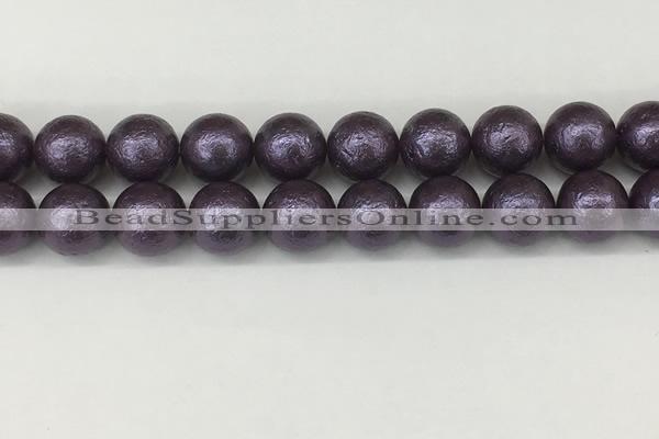 CSB2276 15.5 inches 16mm round wrinkled shell pearl beads wholesale