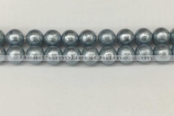 CSB2286 15.5 inches 16mm round wrinkled shell pearl beads wholesale