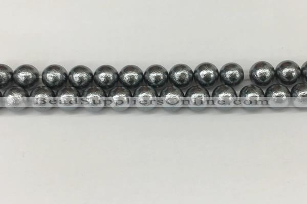 CSB2292 15.5 inches 8mm round wrinkled shell pearl beads wholesale