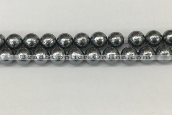 CSB2295 15.5 inches 14mm round wrinkled shell pearl beads wholesale