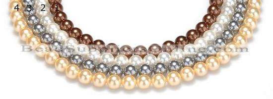 CSB23 16 inches 10mm round shell pearl beads Wholesale