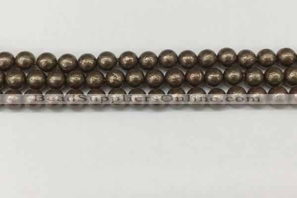 CSB2311 15.5 inches 6mm round wrinkled shell pearl beads wholesale