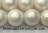 CSB2363 15.5 inches 10mm round matte wrinkled shell pearl beads