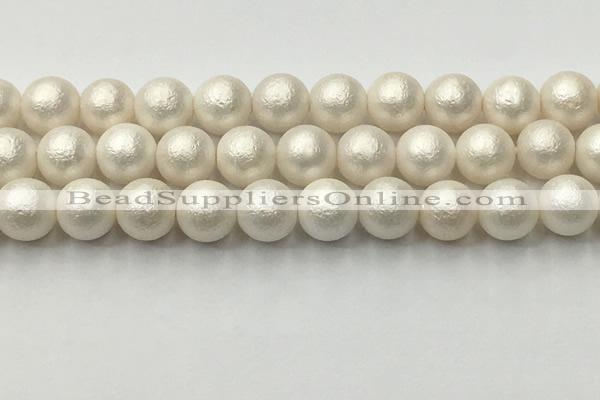 CSB2364 15.5 inches 12mm round matte wrinkled shell pearl beads