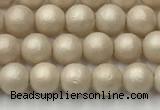 CSB2370 15.5 inches 4mm round matte wrinkled shell pearl beads