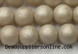 CSB2371 15.5 inches 6mm round matte wrinkled shell pearl beads