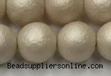 CSB2374 15.5 inches 12mm round matte wrinkled shell pearl beads