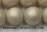 CSB2375 15.5 inches 14mm round matte wrinkled shell pearl beads